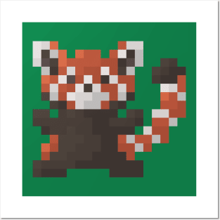 Cute Red Panda Pixel! Posters and Art